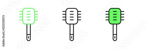 Set line Toilet brush icon isolated on white background. Cleaning service concept. Vector