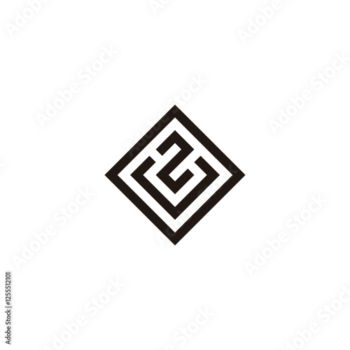 Letter v o and 2 square, elegant geometric symbol simple logo vector