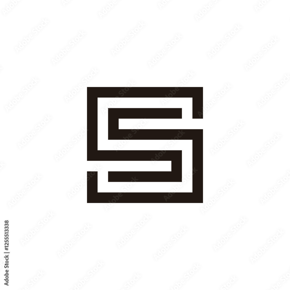 Letter S squareline geometric symbol simple logo vector Letter S squareline geometric symbol simple logo vector