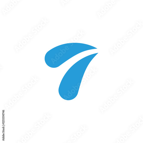 Number 7 splash geometric symbol simple logo vector