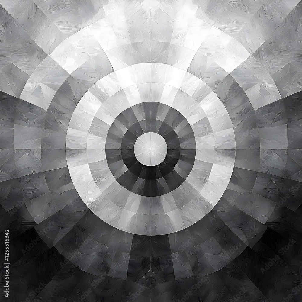 Naklejka premium A soft monochrome kaleidoscope effect with smooth transitions and blurred edges