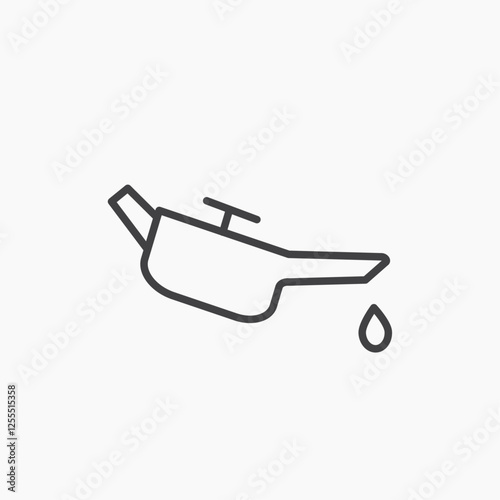 Oil can vector icon isolated in black line