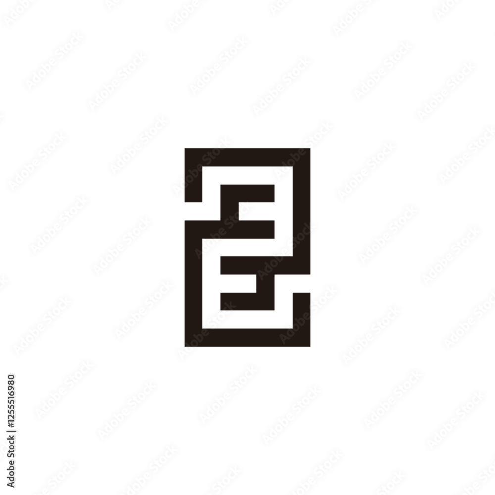 Number 2 square, lamp and battery geometric symbol simple logo vector Number 2 square, lamp and battery geometric symbol simple logo vector