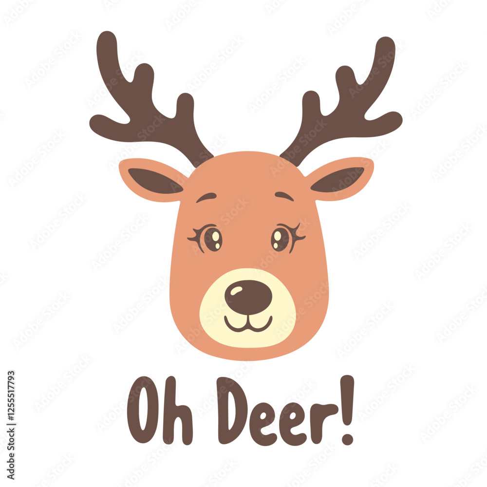 Cartoon deer head Cartoon deer head