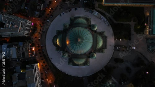 Temple with illumination in the twilight