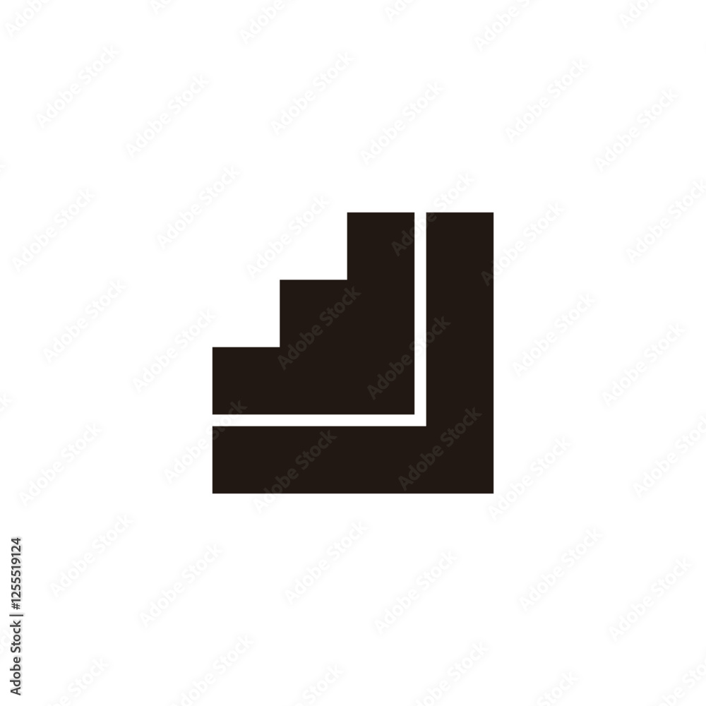 Letter J stairs geometric symbol simple logo vector Letter J stairs geometric symbol simple logo vector