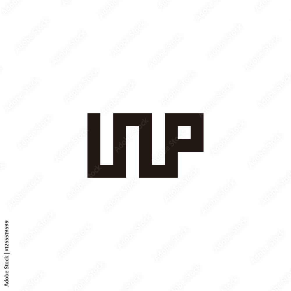 Letter WP square geometric symbol simple logo vector Letter WP square geometric symbol simple logo vector