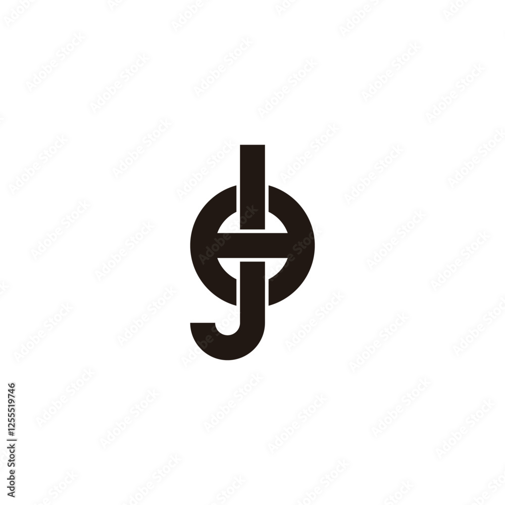 Letter J and H, square circle geometric symbol simple logo vector Letter J and H, square circle geometric symbol simple logo vector