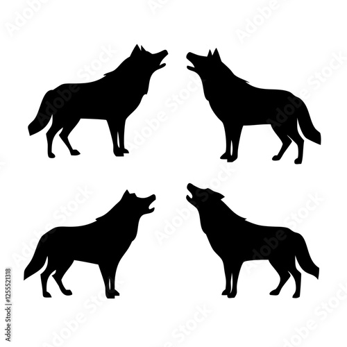 Mystical Wolf Silhouette Bundle - Vector Icons for Fantasy, Spirituality, and Nature Designs