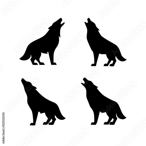Mystical Wolf Silhouette Bundle - Vector Icons for Fantasy, Spirituality, and Nature Designs