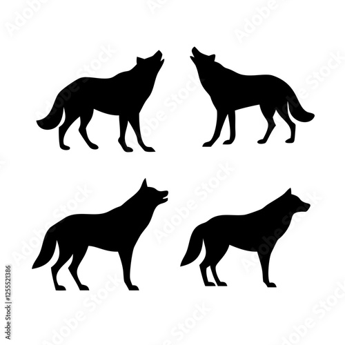Mystical Wolf Silhouette Bundle - Vector Icons for Fantasy, Spirituality, and Nature Designs