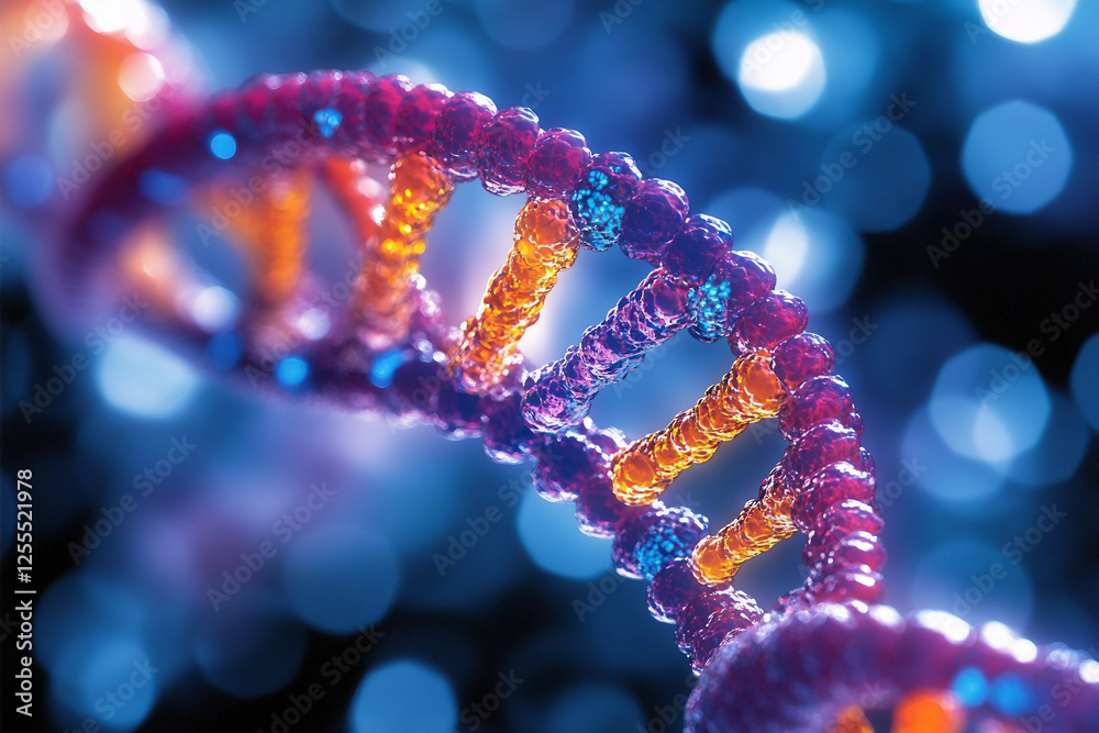 Generative AI Depiction of DNA Helix and Genetic Mutations in Molecular Biology Generative AI Depiction of DNA Helix and Genetic Mutations in Molecular Biology