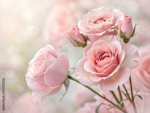 Delicate Pink Roses in Soft Focus