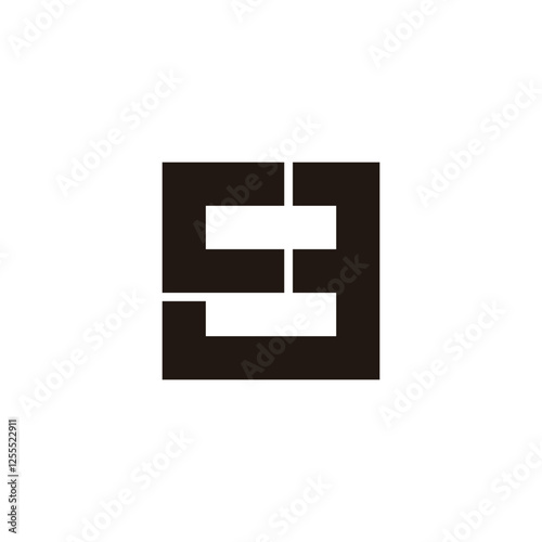 Letter c number 8 square geometric symbol simple logo vector