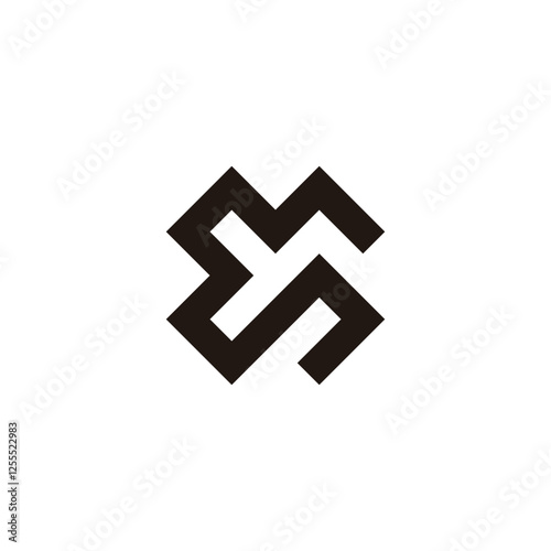 Letter S or X square geometric symbol simple logo vector