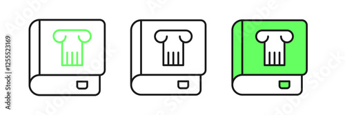 Set line History book icon isolated on white background. Vector