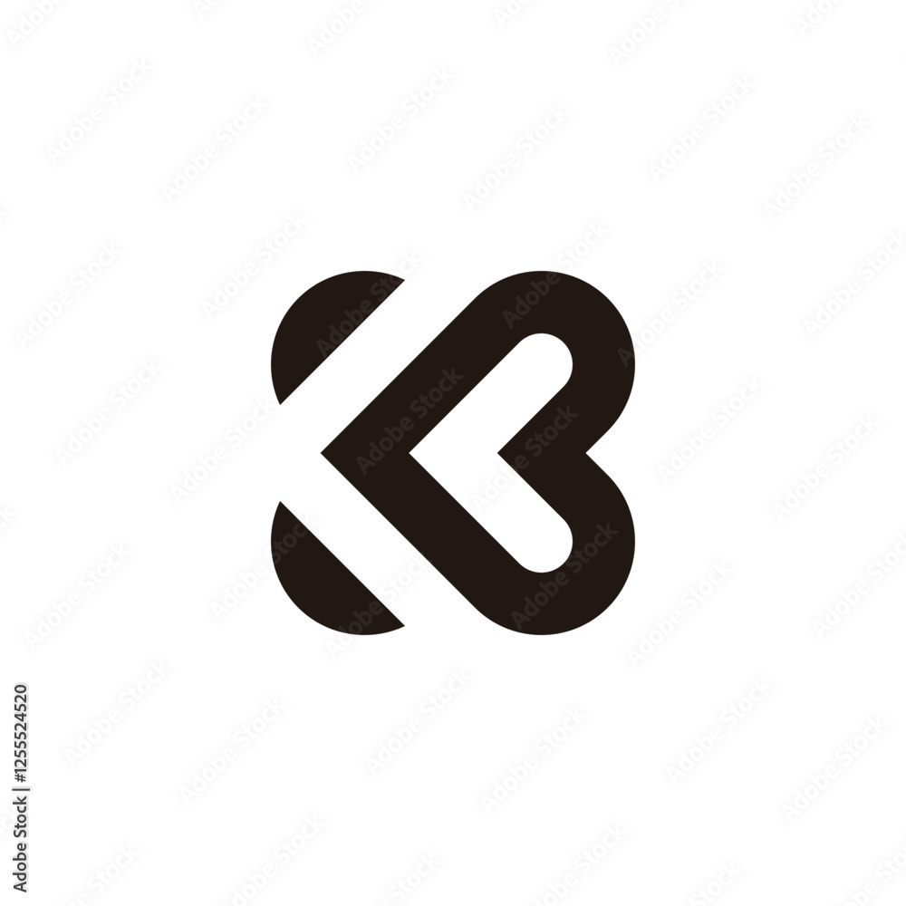 Letter K heart, curve geometric symbol simple logo vector Letter K heart, curve geometric symbol simple logo vector