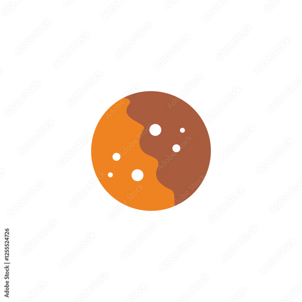 Obraz premium Cookies, chocholate geometric symbol simple logo vector