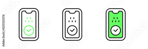 Set line Taxi mobile app icon isolated on white background. Mobile application taxi. Vector