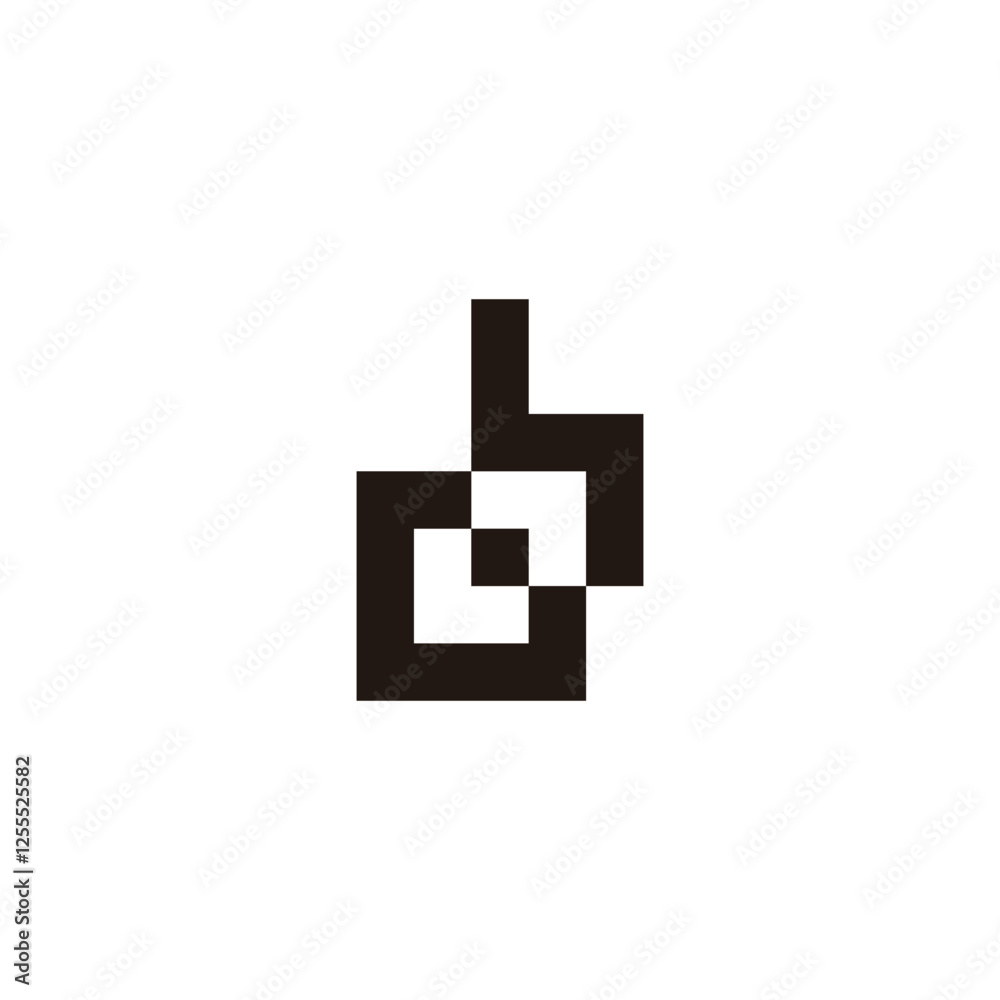 Letter Ob square geometric symbol simple logo vector Letter Ob square geometric symbol simple logo vector