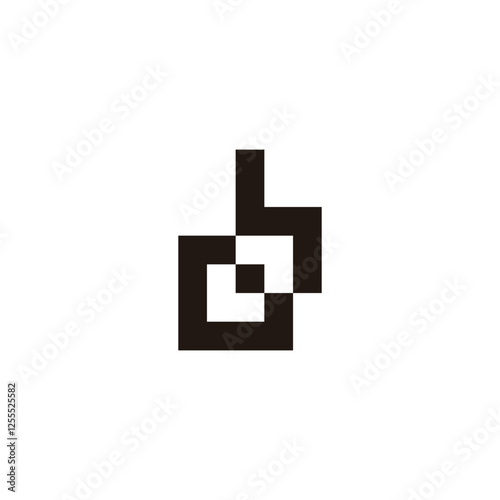 Letter Ob square geometric symbol simple logo vector