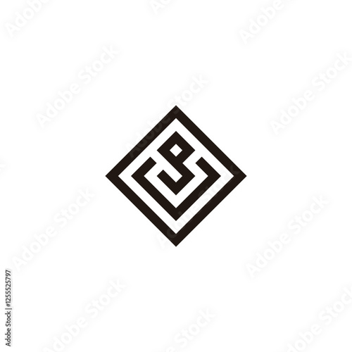 Free Download Letter g, U and o square, elegant geometric symbol simple logo vector - GFXLoad
