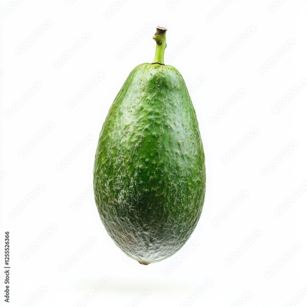 Single Green Avocado Isolated On White Background Single Green Avocado Isolated On White Background