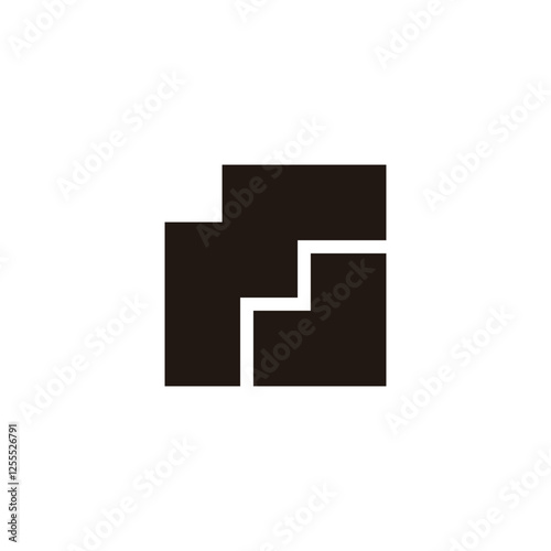 Letter MJ stairs geometric symbol simple logo vector