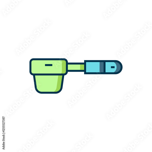 Filled outline Coffee filter holder icon isolated on white background. Flat filled outline style with shadow. Vector