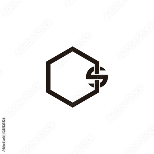 Letter S hexagon, circle geometric symbol simple logo vector