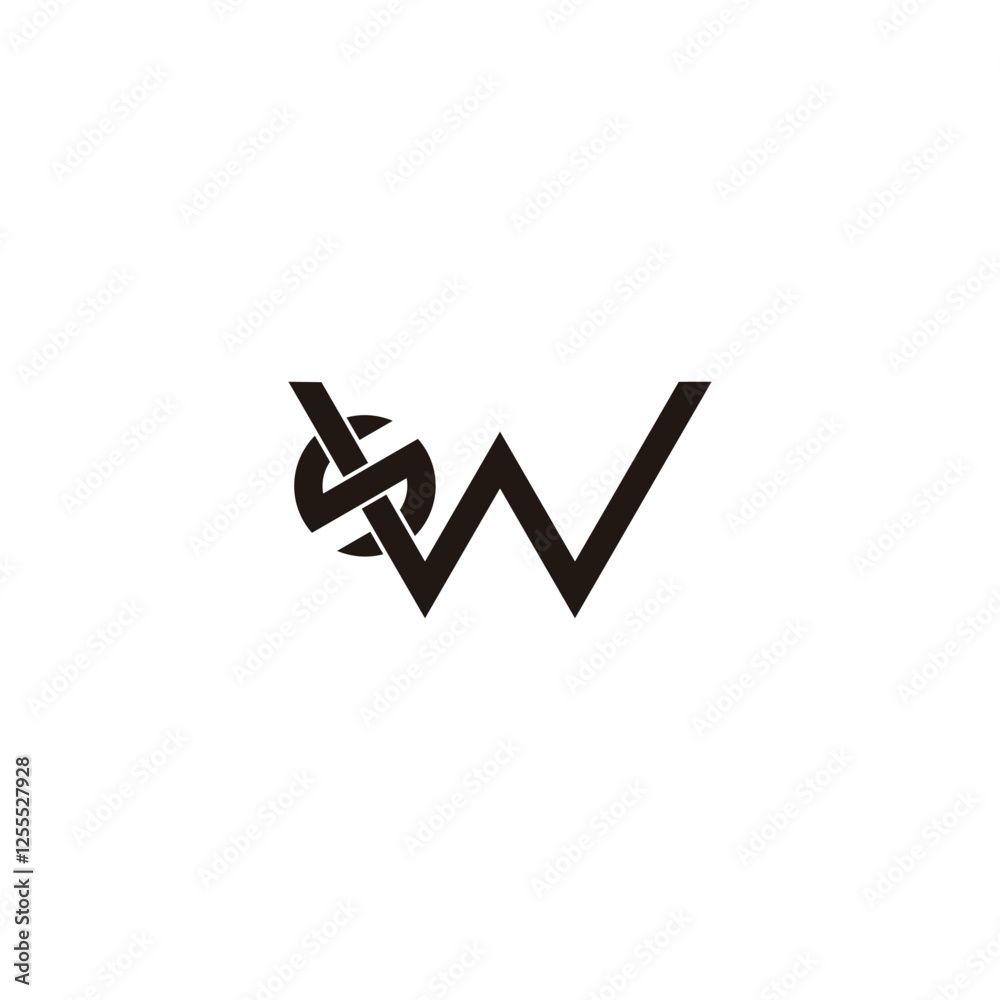 Letter sw ws s w circle geometric symbol simple logo vector Letter sw ws s w circle geometric symbol simple logo vector