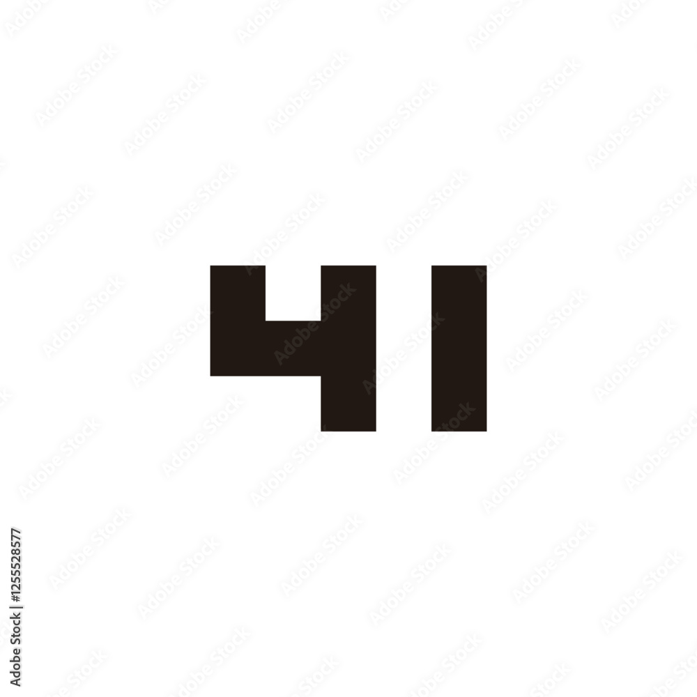 Obraz premium Number 41 square geometric symbol simple logo vector