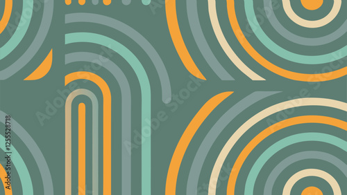 HeartDynamic vector background showcasing a mix of concentric circles and curved lines in calming colors. Perfect for use in modern design and creative projects