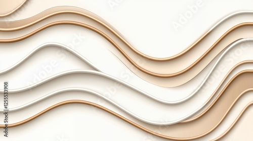 Elegant Curved Lines in Soft Neutral Tones for Modern Background Design and Decoration