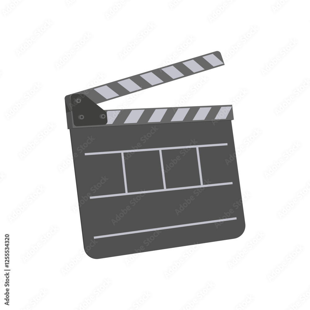 Fototapeta premium Movie Clapper Board Video Production Vector Illustration, Isolated