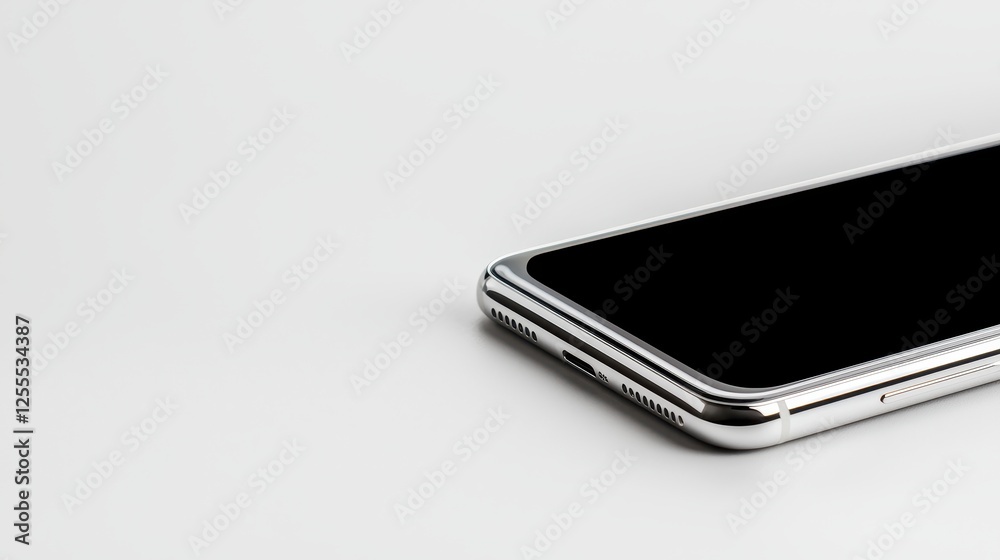 Modern smartphone on a minimalistic white background Modern smartphone on a minimalistic white background