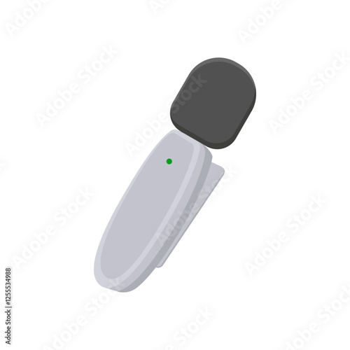 Lavalier Microphone Video Production Vector Illustration, Isolated