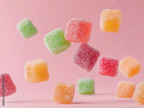 candy, food, jelly, sweet, isolated, sugar, dessert, fruit, sweets, green, colorful, white, yellow, red, color, orange, snack, tasty, delicious, gummy, group, close-up, jujube, closeup, confectionery photo