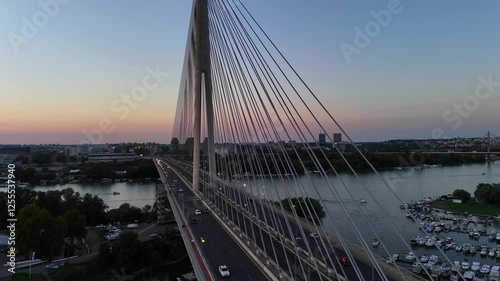bridge at sunset in belgrade