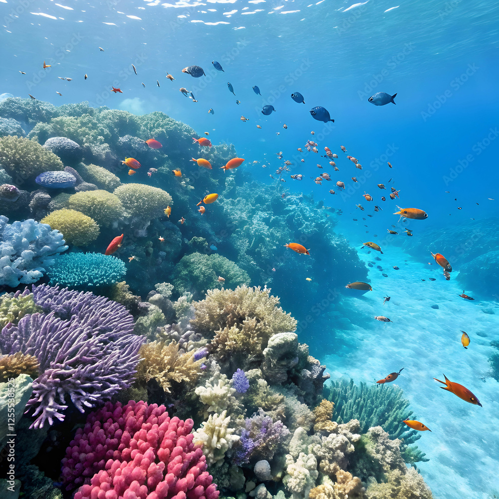 Fototapeta premium coral reef with white background