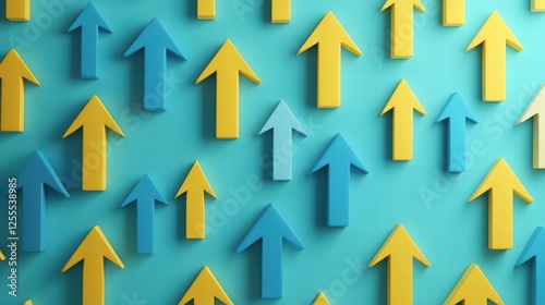 Free Download Colorful Arrows Pointing Upwards on a Bright Blue Background - GFXLoad