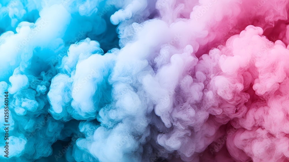 Fototapeta premium Colorful Smoke Swirls in Blue and Pink with Soft Background Effects