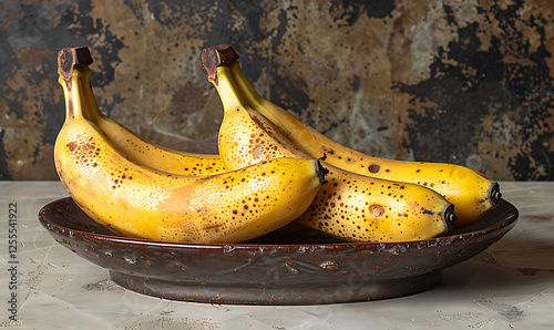 Fresh Banana with Natural Texture on White

