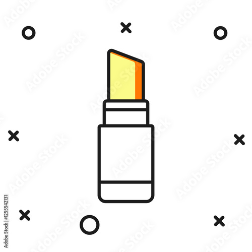 Filled outline Lipstick icon isolated on white background. 8 March. International Happy Women Day. Flat filled outline style with shadow. Vector