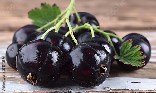 High-Detail Black Currant on Clean White Background