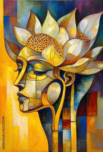 Abstract woman's face compo...