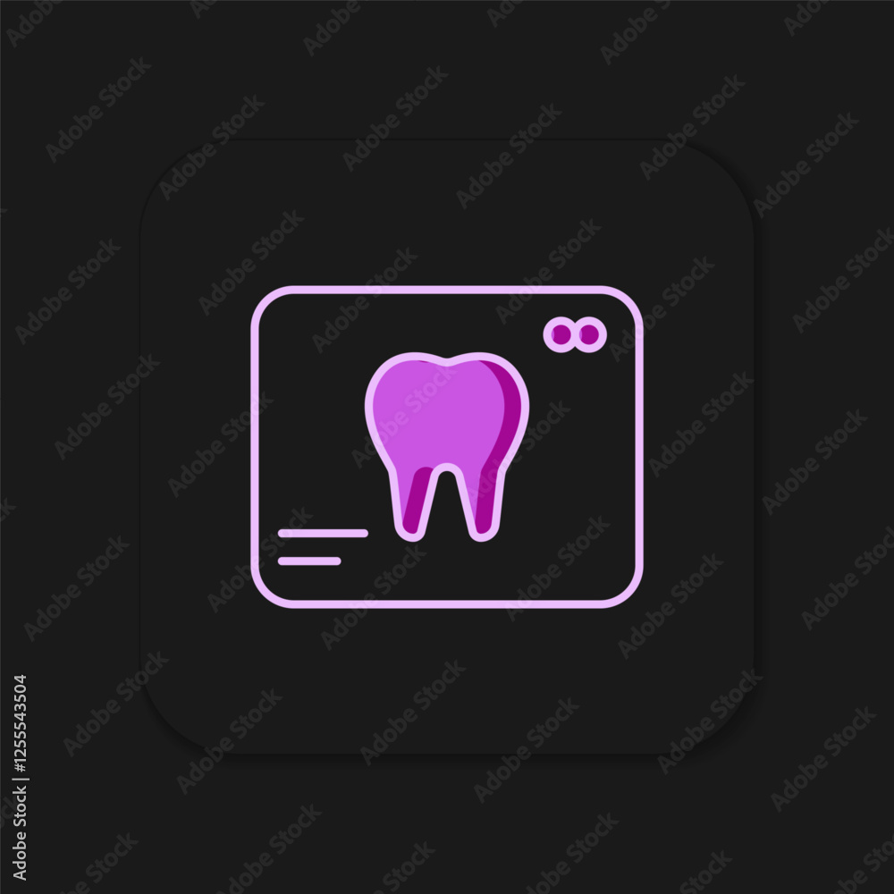 Filled outline X-ray of tooth icon isolated on black background. Dental x-ray. Radiology image. Flat filled outline style with shadow. Vector Filled outline X-ray of tooth icon isolated on black background. Dental x-ray. Radiology image. Flat filled outline style with shadow. Vector