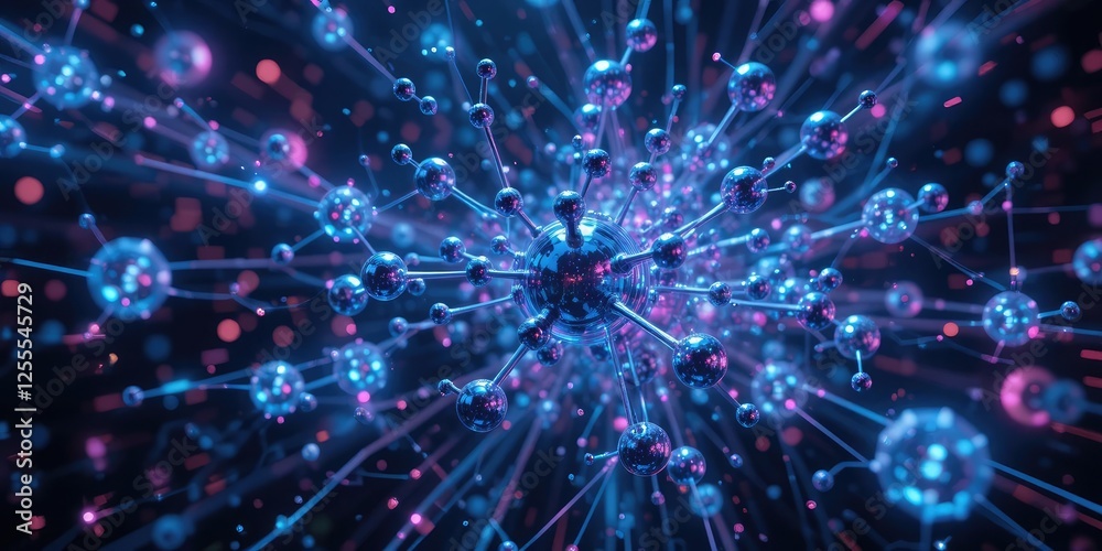 Naklejka premium Abstract representation of a complex neural network system.