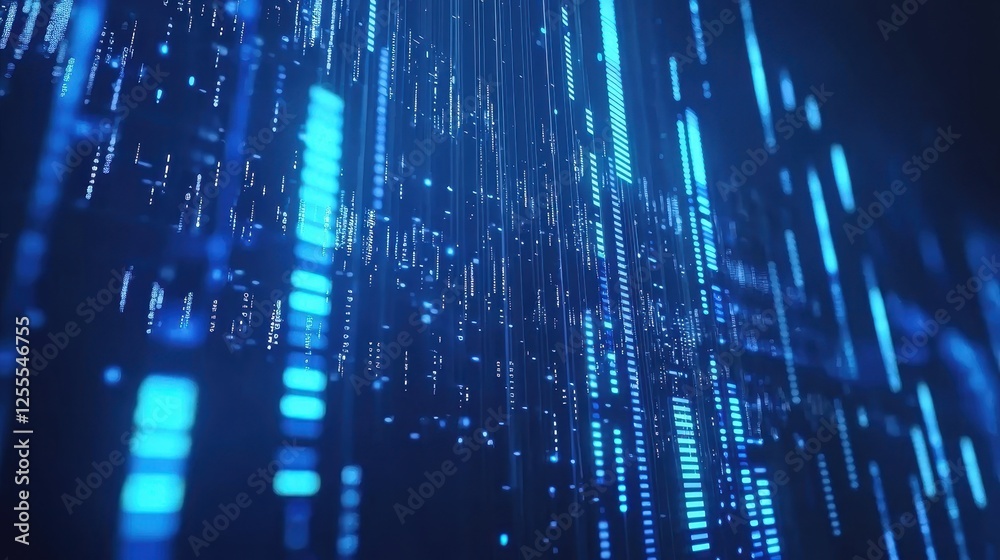 Dynamic 3D Bar Graph Visualizing Financial Growth Trends in Blue Dynamic 3D Bar Graph Visualizing Financial Growth Trends in Blue