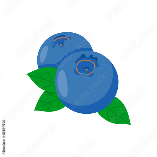 Blue Berries , Autumn Isolated Vector Illustration